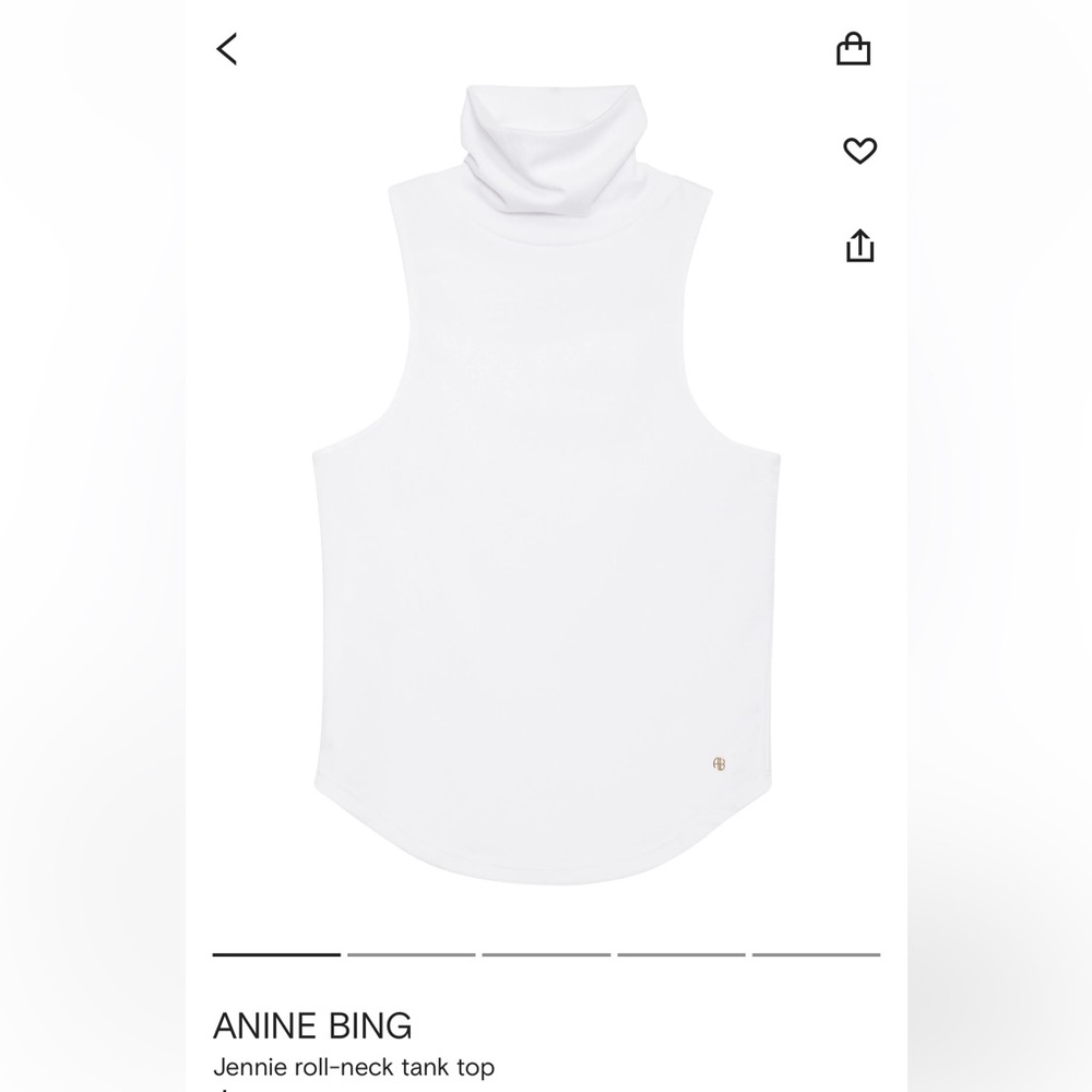 ANINE BING Jennie Turtle Neck Tank Top in White 🐇🤍